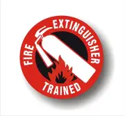 Safety Decal Hard Hat FIRE EXTINGUISHER TRAINED employee sticker (set of 7)