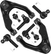 8pc Front Upper Control Arms Suspension Kit Fit for Nissan for Frontier for Xterra 2000-2004 with Ball Joint Inner Outer Tie Rod End K620657 K620658 K80591 ES3660 ES3466