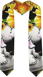 [EdWal] mother and baby elephant sunflowers print Graduation Stole and Sash Class for Unisex Adult Honor Stole Honor Stole of 2025