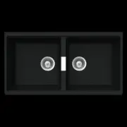 Abey N200UB Schock Horizont Black Double Bowl Sink Undermount Black