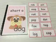 Interactive Learning Books for Children - Short “o” book - w/ 12 Laminated Cards