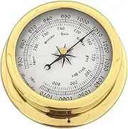FQRDKT Wall -Assembled Barometer Watch Weatherstation Dial Leaves Precision Diameter 5.7 Inch Coastal Clock Manometer Indoor Outdoor for Office Yard Boating