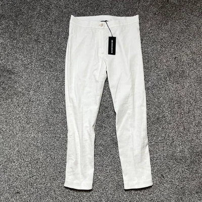 Ann Demeulemeester Linen Blend Crop Trousers Sz 42IT 10UK M White Designer
