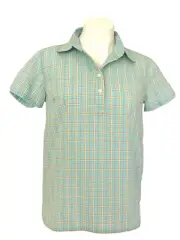 Aigle Half-Button Pullover Blouse Size Europe 38 (Small) Color Green Plaid-New