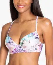 Rachel Rachel Roy Snake-Print Bustier Bikini Top, Size Medium