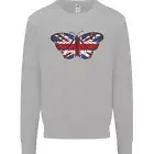 Union Jack Butterfly British Britain Flag Mens Sweatshirt Jumper