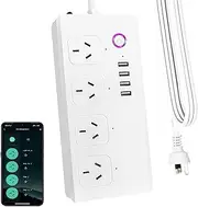 Jinvoo Smart Power Strip, WiFi Power Strip, 5ft 4 AC Outlets 4 USB Ports, Works with Alexa and Google Assistant, Multi-Plug Surge Protector Wall Adapter Plug Extender, APP Remote Individual Control