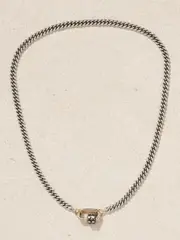 [Marla Aaron] Marla Aaron - Consuelo Lock Sterling Silver, 14-karat Gold And Diamond Necklace - One size One size Silver