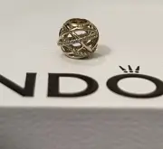 AUTHENTIC PANDORA 14k SPARKLING AND POLISHED LINES (GALAXY) CHARM 750827CZ