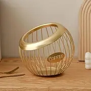 Coffee Pod Holder for Counter Large Capacity Keurig K-Cup Organizer Nespresso Vertuo Coffee Pod Storage Metal Coffee Station Organizer Coffee Bar Accessories and Decor (Gold, 7.87"L x 7.28"H)