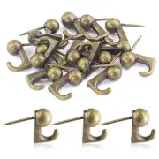 Uenhoy 30 Pcs Metal Push Pin Picuture Hooks, Push Pin Hangers Picture Hanging...