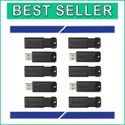 32GB USB 3.2 Gen 1 Flash Drive 10-Pack - Retractable Black Thumb Drives