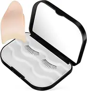 DECOMELODY False Eyelash Storage Case with Mirror Travel Friendly Lash Organizer for Eyelashes Includes Eyelash Clip Applicator for Makeup the Go