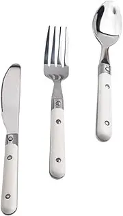 ULDIGI Practical Boys and Girls Steak Tableware 3pcs Stainless Steel Fork Spoon Knife Dinner Set