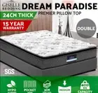 24CM Mattress Bed Size Pillow Top 5 zoned Pocket Spring Medium firmness DOUBLE