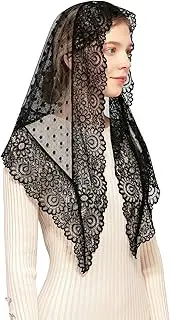 [Wgior] Triangle Vintage Inspired Lace Chapel Veils Catholic Mass Head Covering Scarf Mantilla Veils for Church