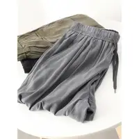 在飛比找ETMall東森購物網優惠-銅氨絲潮流復古寬松版輕薄褲子