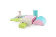 Costway 6PCS Soft Foam Blocks Indoor Climb&Crawl Playset for 1-3 Green