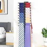 [XILIMOR] Tie Holder Wall Mounted, Black Tie Hanger for Men, Tie Hanger for Wardrobe, Metal, Self-Adhesive Tie Storage for Ties, Belts, Scarves, Accessories