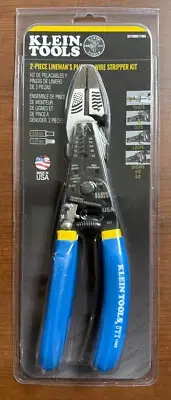 Klein Tools D2139NE11055 2-Piece Lineman's Pliers and Wire Stripper Kit - NEW