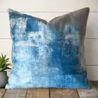 Thow Pillow Case Blue/Grey/White Abstract Print Cushion Cover - 45*45cm Square