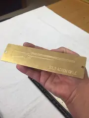 BOLT ACTION RIFLE BRASS ENGRAVING PLATE FOR NEW HERMES FONT TRAY HUNTING ETC.