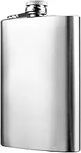 Leona Co Hip Flask for Liquor Whiskey Alcohol Stainless Steel, 8-18 Oz Metal Pocket Wine Bottle for Men, Leakproof Thin Flasks for Outdoor Activities Wedding Party Idea Drinking Flasks (10OZ)