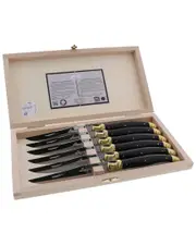 Jean Dubost Set of 6 Steak Knives in Clasp Box