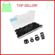 40Pcs Cord Lock, Plastic Cord Locks for Drawstrings, Black Spring Toggle Stopper