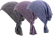 [Bloomlover] Cotton Turban Cap for Women Sleep Headwear Double-Layered Beanie Chemo Cap Hair Loss