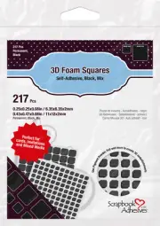 3L Scrapbook Adhesives 3D Foam Squares Variety Pack 217/Pkg-Black (63) .5"X.5",