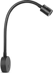 Obeaming RV 12V LED Reading Light, Dimmable Bedside Reading Lamp for Caravan Boat Camper Van Travel Trailer Truck Cabin, 24V Flexible Gooseneck Spotlight with Push Switch&USB Charger Port(Black)