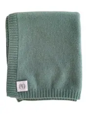 [Heirloom Cashmere] Cashmere Plain Knit Blanket in Sage