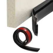 1 Pcs Silicone Door Draft Stopper Door Weather Stripping Door Sweep, Black