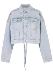 Alexander Wang Cropped Denim Jacket - Light Blue - S (UK8-10 / S) S (UK8-10 / S)