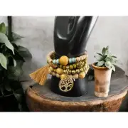 Bohemian Multi-Layered Beaded Bracelet With Tassel & Tree Of Life Charm Jewelry