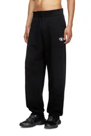 [Diesel] Diesel - Sweatpants with metal-effect Oval D logo - Pants - Man - Black S Black