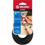 Velcro One-Wrap Reusable Ties 1/2" x 8" Black 50/Pack 95172