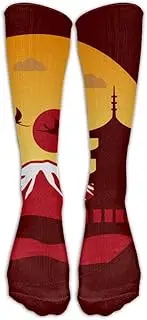 [XMKWI] Chinese Tower Women's Funny Athletic Crew Sock Stocking High Compression Socks