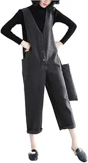 [YiKeGuiHuaShu] Woolen Suspenders for Women, and Winter, Korean Large Size, Slim, Western Style Casual Straight Jumpsuit