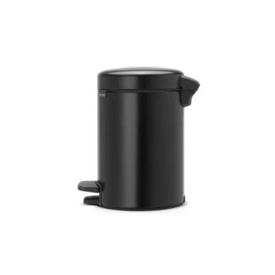 Brabantia NewIcon Pedal Bin Waste Bin Garbage Can Cosmetic Bin Matt Black 3 L