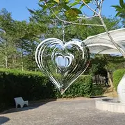 Metal Garden Wind Spinner, Garden Spiral Wind Chime Stainless Steel Metal Garden Spinner Ornament Sculptures,Hanging Wind Chimes Decorations for Outside Indoor Outdoor Home Yard Patio Garden
