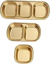 MOTHNUR 3Pcs Stainless Steel Seasoning Dishes Creative Dipping Sauce Plates with Design for Condiments Appetizers and Sauces Food Grade Kitchen Supply