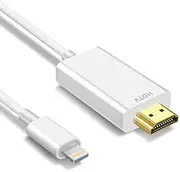 Muchfox 3.3Feet Lightning to HDMI Cable for iPhone to TV, iPhone to HDMI Adapter, 1080P Digital AV Sync Screen Connector on HDTV/Monitor/Projector, Plug and Play