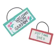 Bulk buy of 24 Miniature Wood Dollhouse Garden Signs