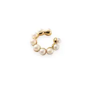 ANYCO Fashion Earrings Gold 925 Sterling Synthetic Pearl Ear Cuff Sweet No Piercing Ear Clip On for Women Jewelry