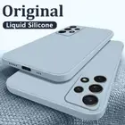 For Samsung A53 A52S S23 S21 S22 Ultra S21 FE Square Liquid Silicone Cover Case