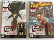 DC Page Punchers Black Adam & The Flash Action Figures With Comic Books Set