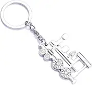ODETOJOY Metal Silver Train Keychain for Kids Choo Choo Keyrings Stainless Steel Pendants Ornament for Handbags (Steam Train Head)