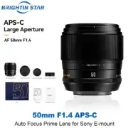 Brightin Star AF 50mm F1.4 Auto Focus Portrait Lens for Sony E-Mount A6400 ZVE1